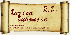 Ružica Dubonjić vizit kartica